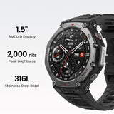 Amazfit T - Rex 3 Rugged/Military Smart Watch 48mm, GPS (with Privacy), Offline Maps, Long Battery Life,328 Feet Water - Resistant, 170 Fitness/Sport Modes, AI, Voice Control, for Android or iPhone, BlackVisit the Amazfit Store