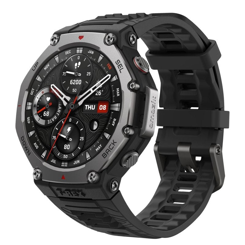 Amazfit T - Rex 3 Rugged/Military Smart Watch 48mm, GPS (with Privacy), Offline Maps, Long Battery Life,328 Feet Water - Resistant, 170 Fitness/Sport Modes, AI, Voice Control, for Android or iPhone, BlackVisit the Amazfit Store