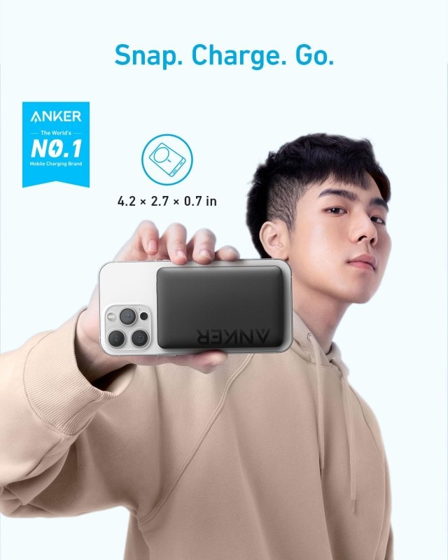 Anker Magnetic Power Bank 10,000mAh, Wireless Portable Charger, 20W Fast Charging Battery Pack with USB - C, Magsafe - Compatible with Magsafe,iPhone 16/16 Plus/16 Pro/16 Pro Max, iPhone 15/14/13 SeriesVisit the Anker Store