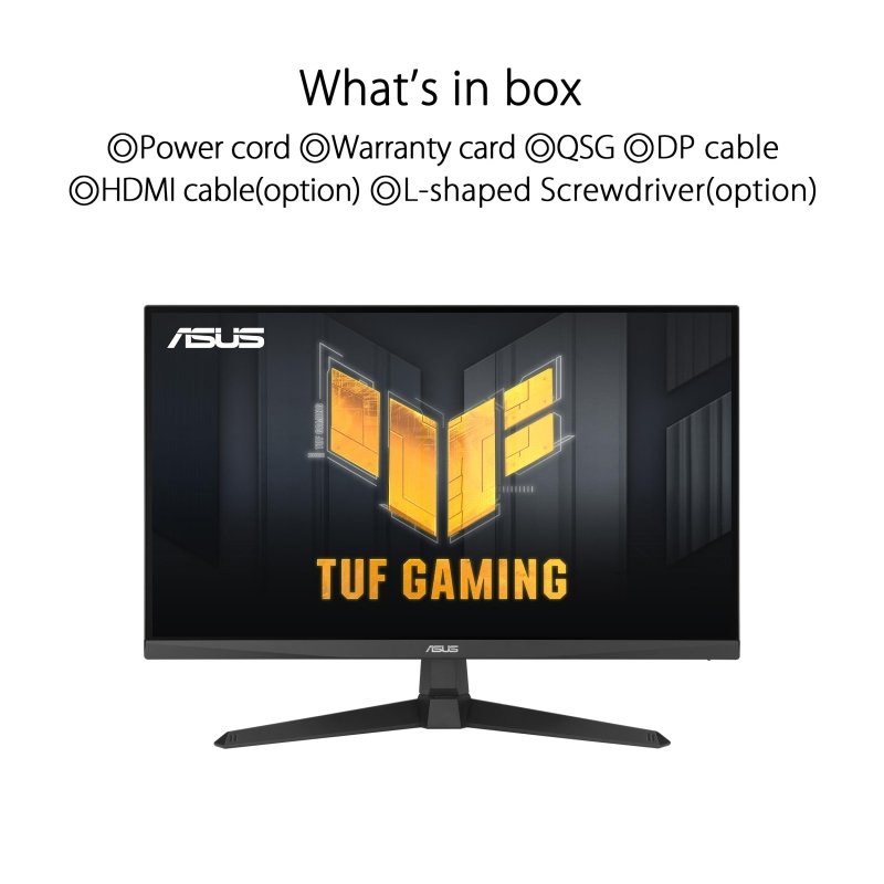 ASUS TUF Gaming 24” (23.8 inch viewable) 1080P Monitor (VG249Q3A) - Full HD, 180Hz, 1ms, Fast IPS, Extreme Low Motion Blur, FreeSync Premium, Speakers, DisplayPort, HDMI, Variable Overdrive, 99% Srgb‎ASUS