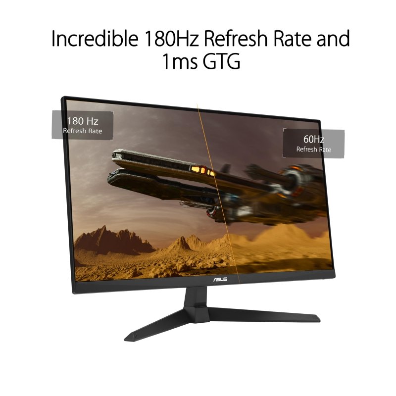 ASUS TUF Gaming 24” (23.8 inch viewable) 1080P Monitor (VG249Q3A) - Full HD, 180Hz, 1ms, Fast IPS, Extreme Low Motion Blur, FreeSync Premium, Speakers, DisplayPort, HDMI, Variable Overdrive, 99% Srgb‎ASUS