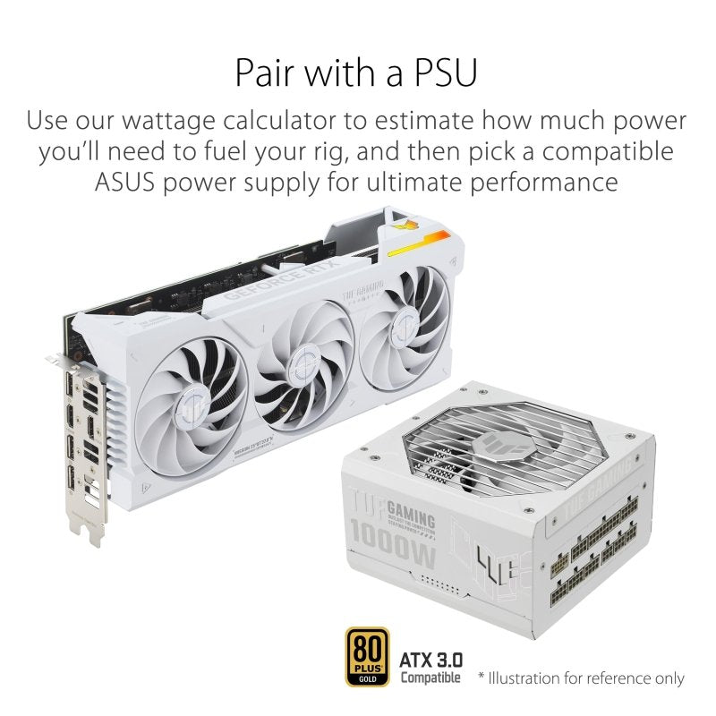 ASUS TUF Gaming GeForce RTX 4070 Ti SUPER BTF White OC Edition 16GB GDDR6X (NVIDIA DLSS 3, (GC - HPWR) Gold Finger, PCIe 4.0, 2X HDMI 2.1a, 3X DisplayPort 1.4a, TUF - RTX4070TIS - O16G - BTF - WHITE, White)‎ASUS