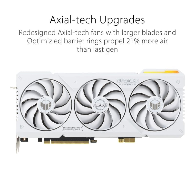 ASUS TUF Gaming GeForce RTX 4070 Ti SUPER BTF White OC Edition 16GB GDDR6X (NVIDIA DLSS 3, (GC - HPWR) Gold Finger, PCIe 4.0, 2X HDMI 2.1a, 3X DisplayPort 1.4a, TUF - RTX4070TIS - O16G - BTF - WHITE, White)‎ASUS