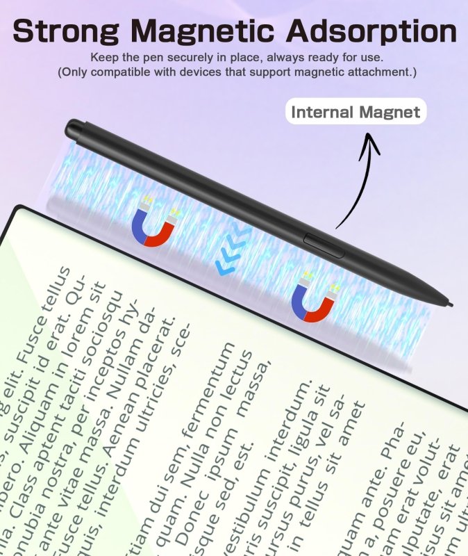 Ciscle Magnetic EMR Stylus Compatible with Remarkable 2, Replacement Digital Pen with Eraser, 4096 Pressure Levels, Palm Rejection, Tilt Support, for Remarkable/Samsung/Wacom/Onyx EMR Devices - 5 TipsCiscle