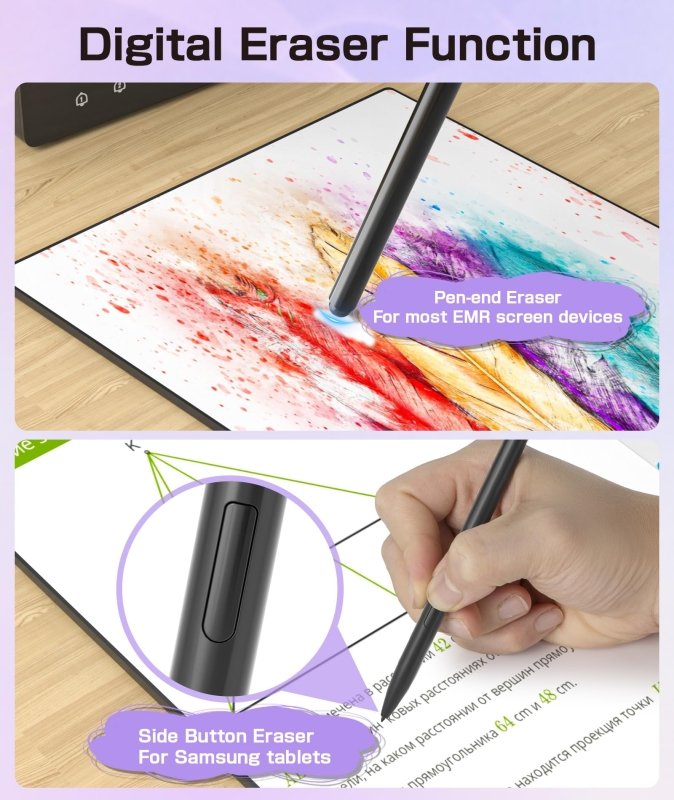 Ciscle Magnetic EMR Stylus Compatible with Remarkable 2, Replacement Digital Pen with Eraser, 4096 Pressure Levels, Palm Rejection, Tilt Support, for Remarkable/Samsung/Wacom/Onyx EMR Devices - 5 TipsCiscle