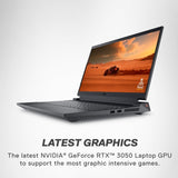 Dell G15 5530 Gaming Laptop, 15.6 - inch FHD 120Hz (1920x1080) Display, Intel Core i5 - 13450HX, NVIDIA GeForce RTX 3050, 8GB DDR5 RAM, 256GB SSD, Windows 11 Home, Dark Shadow Gray‎Dell