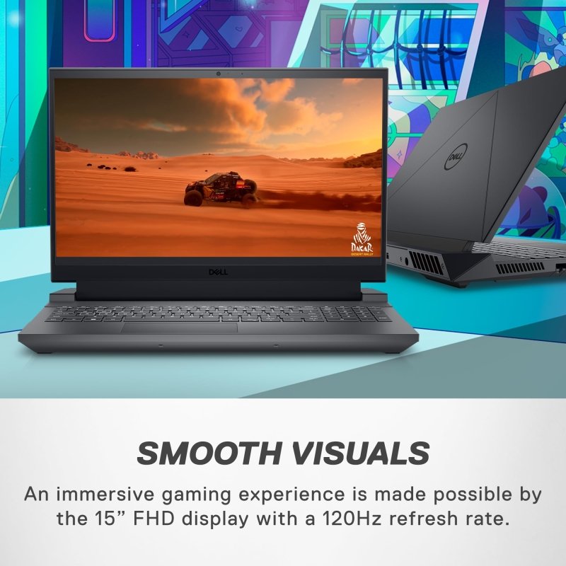 Dell G15 5530 Gaming Laptop, 15.6 - inch FHD 120Hz (1920x1080) Display, Intel Core i5 - 13450HX, NVIDIA GeForce RTX 3050, 8GB DDR5 RAM, 256GB SSD, Windows 11 Home, Dark Shadow Gray‎Dell