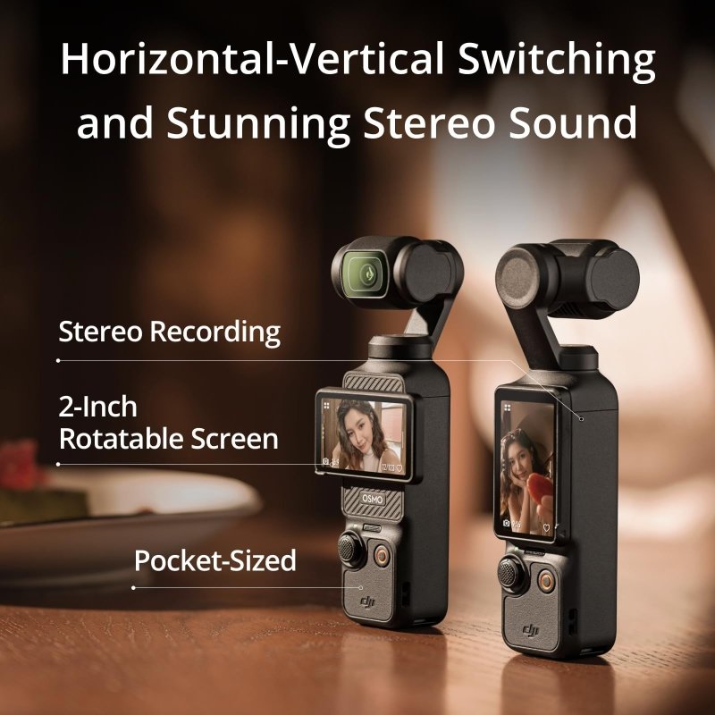 DJI Osmo Pocket 3 Creator Combo, Vlogging Camera with 1'' CMOS & 4K/120fps Video, 3 - Axis Stabilization, Face/Object Tracking, Mic Included for Clear Sound, UAE Version with Official Warranty SupportVisit the DJI Store