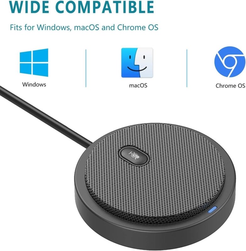 Excefore USB Conference Microphone for Computer, 360° Omnidirectional Condenser Mic with Mute Key, Great for Video Conference, Gaming, Chatting, Skype, Plug & Play, Windows macOS, Ideal for GiftVisit the Excefore Store