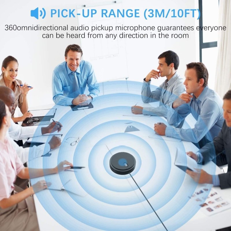 Excefore USB Conference Microphone for Computer, 360° Omnidirectional Condenser Mic with Mute Key, Great for Video Conference, Gaming, Chatting, Skype, Plug & Play, Windows macOS, Ideal for GiftVisit the Excefore Store