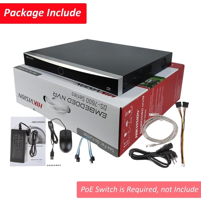 HIKVISION 16 Channel 8MP 4K NVR [DS - 7616NXI - K1] for IP Network CCTV Cameras with USEWELL HDMI, BlackVisit the HIKVISION Store