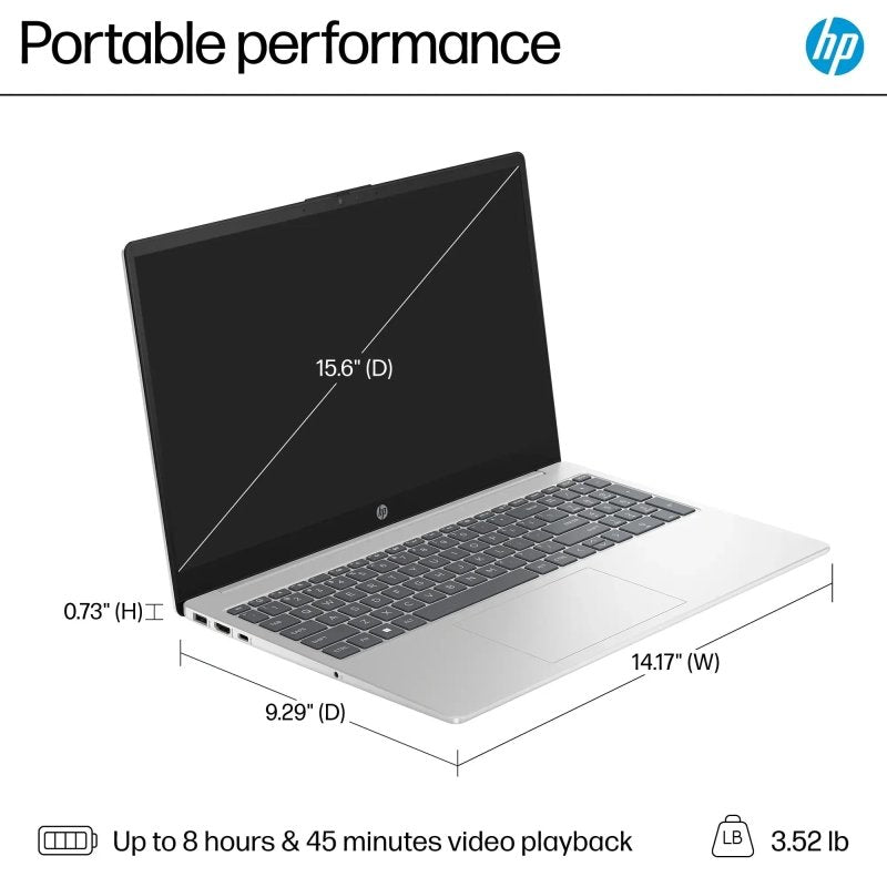 HP 15.6" Touchscreen | 12th Gen Intel i5 - 1235U (Beats i7 - 8700) | 32GB RAM | 1TB SSD | Iris Xe Graphics | Win 11 Pro | Fast Charge | Silver | W/Mouse‎HP