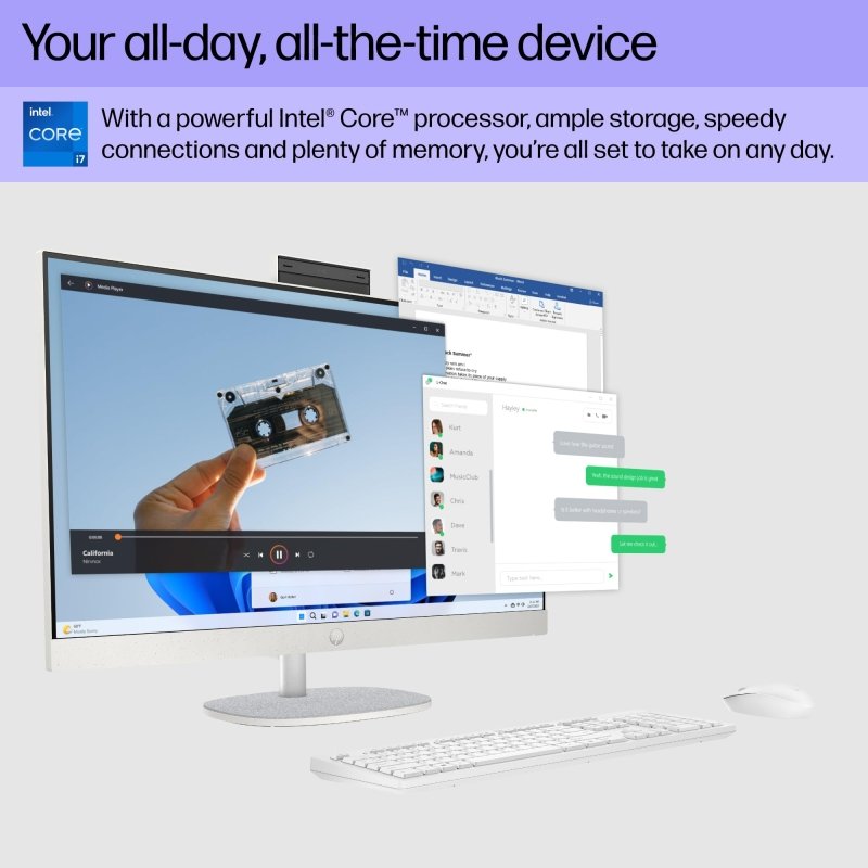 HP 27 inch All - in - One Desktop PC, FHD Display, 13th Gen Intel Core i7 - 1355U, 16 GB RAM, 512 GB SSD, Intel UHD Graphics, Windows 11, non touch (upgrade)‎HP