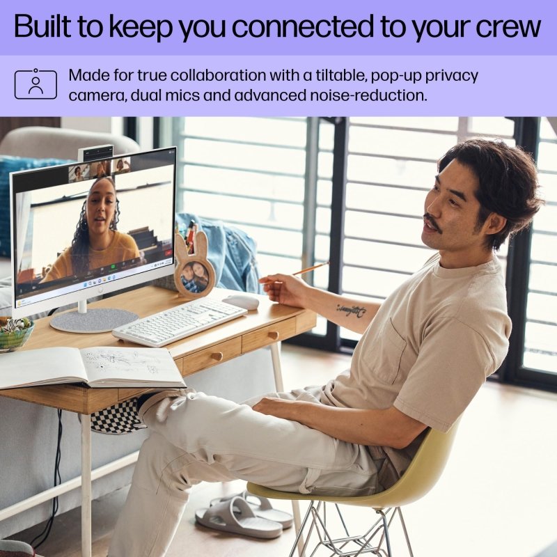 HP 27 inch All - in - One Desktop PC, FHD Display, 13th Gen Intel Core i7 - 1355U, 16 GB RAM, 512 GB SSD, Intel UHD Graphics, Windows 11, non touch (upgrade)‎HP