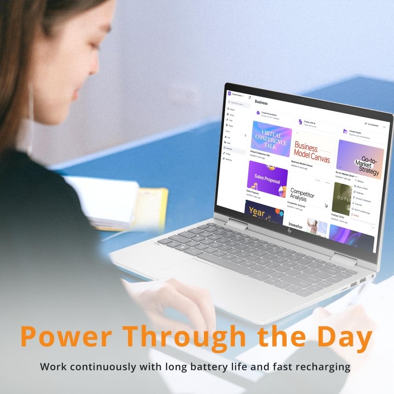 HP ENVY X360 14 - ES0033DX 2 in 1 Laptop, Intel Core i7 - 1355U,16GB DDR4 RAM,1TB SSD 14 Inch FHD IPS touch Display, Intel Iris Xe Graphics, Windows 11, Natural Silver - English Keyboard‎HP