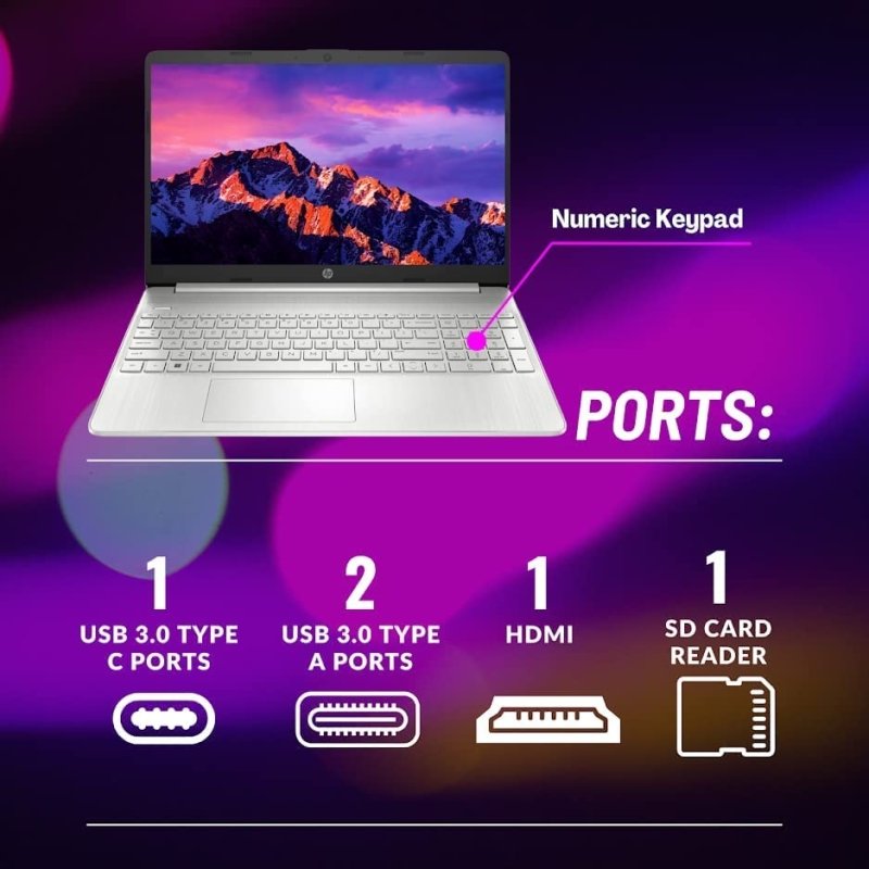 HP Flagship Touchscreen Laptop 15.6" HD Display, Intel Core i5 - 1155G7(Beat i7 - 1065G7), 16 GB RAM - 1 TB PCie SSD, Intel Iris Xe Graphics, Numeric Pad, Bluetooth 5, Windows 11 Home, Silver‎HP