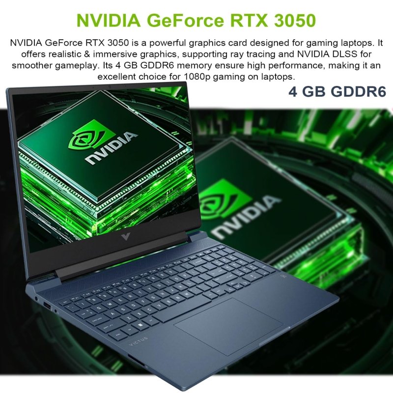 HP Victus 15.6 i5 Gaming Laptop, 15.6" FHD 1920x1080 144Hz, Intel Core i5 - 12450H, NVIDIA GeForce RTX 3050, 32GB RAM, 1TB SSD, Backlit KB, Touchpad, SD Card Reader,(UPGRADE)Visit the HP Store