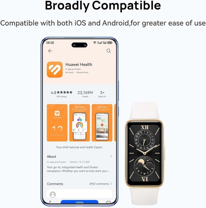 HUAWEI Band 9, Comfortable All - Day Wearing, Sleep Tracking, Fast Charging, Durable Battery, Intelligent Brightness Adjustments, 100 different workout modes, Compatible with iOS&Android, BlackVisit the HUAWEI Store