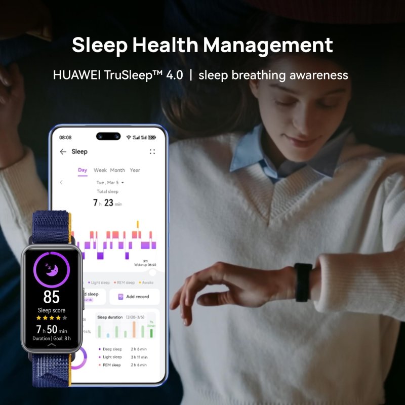 HUAWEI Band 9, Comfortable All - Day Wearing, Sleep Tracking, Fast Charging, Durable Battery, Intelligent Brightness Adjustments, 100 different workout modes, Compatible with iOS&Android, BlackVisit the HUAWEI Store