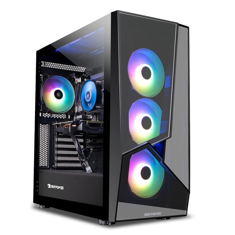 iBUYPOWER Pro Gaming PC Computer Desktop Slate5MR 249a (AMD Ryzen 5 3600 3.6 GHz, NVIDIA GTX 1650 4GB, 8GB DDR4, 480 GB SSD, Windows 11 Home)iBUYPOWER