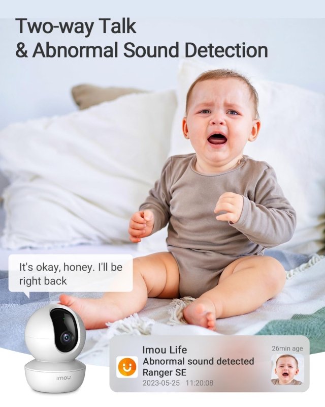 Imou Camera 1080P Security Camera, CCTV Camera for Home, Baby Monitor 360° Wi - Fi Camera Indoor Cameras with AI Human Detection Motion Tracking Two - Way Audio IR Night Vision Siren (Ranger SE)Visit the Imou Store