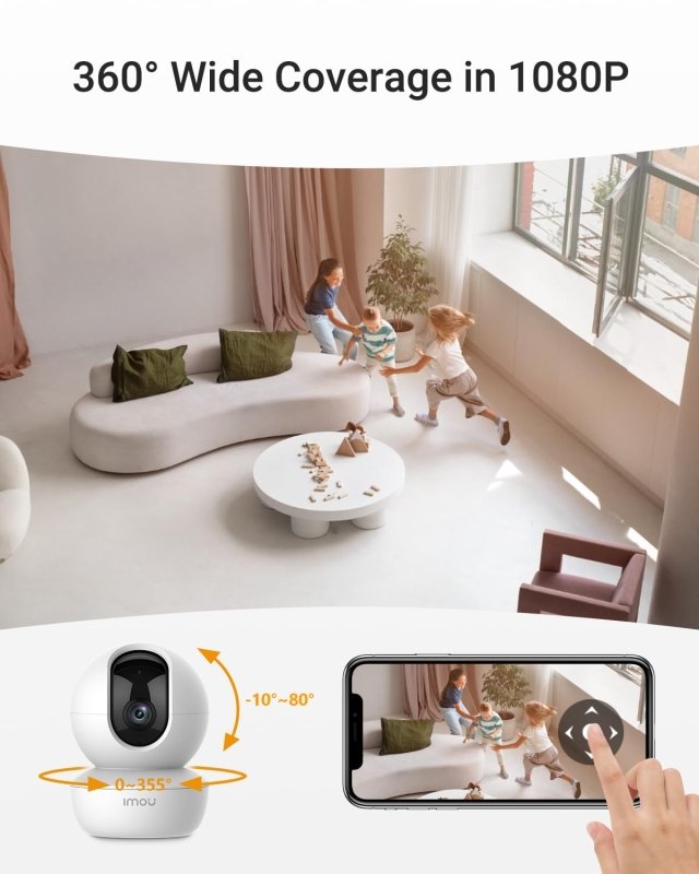 Imou Camera 1080P Security Camera, CCTV Camera for Home, Baby Monitor 360° Wi - Fi Camera Indoor Cameras with AI Human Detection Motion Tracking Two - Way Audio IR Night Vision Siren (Ranger SE)Visit the Imou Store