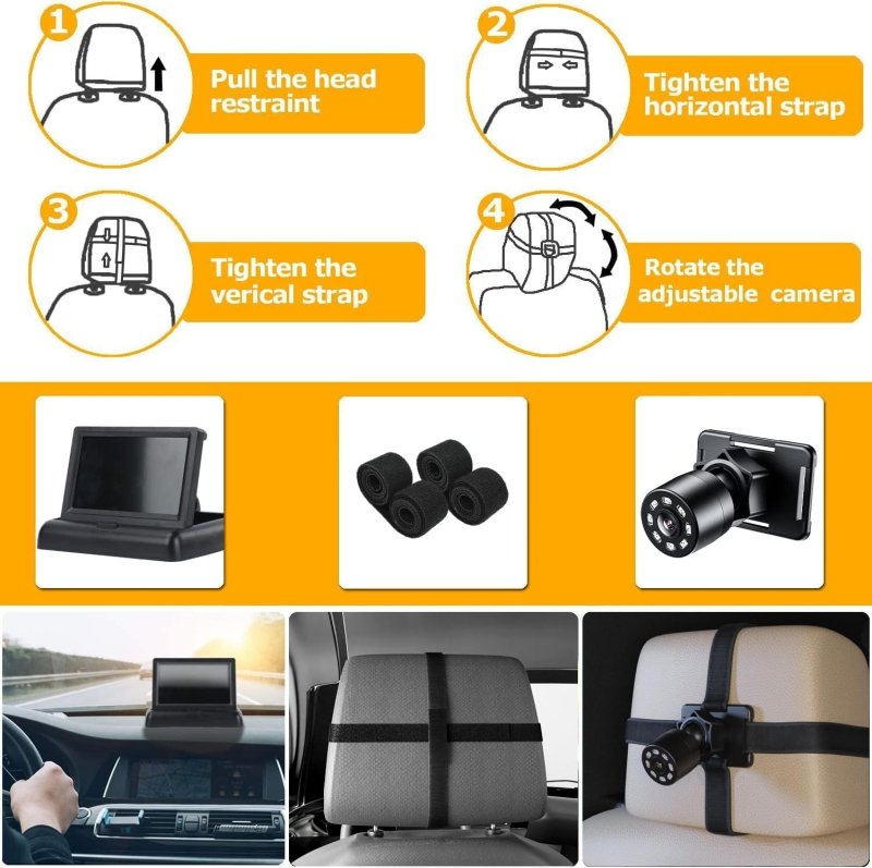 Itomoro Baby Car Mirror, View Infant in Rear Facing Seat with Wide Crystal Clear View,Night Vision,Camera Aimed at Baby - Easily to Observe The Baby's Every Move‎Itomoro