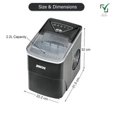 JINOU Ice Maker - 2L Refillable Water Tank – Made with Premium Quality Abs Material, Updated Electronics & Cooling System - Ice Cube Maker Produces 12 Kg Ice In 24 HoursJinou
