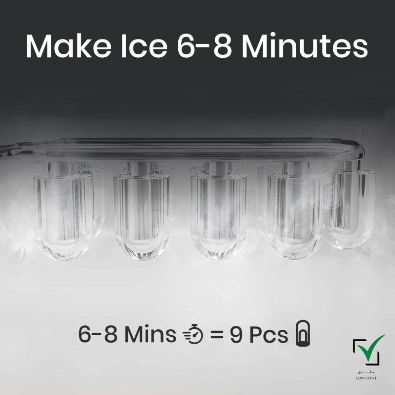 JINOU Ice Maker - 2L Refillable Water Tank – Made with Premium Quality Abs Material, Updated Electronics & Cooling System - Ice Cube Maker Produces 12 Kg Ice In 24 HoursJinou