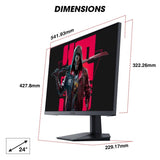 KOORUI 24 Inch Gaming Monitor, 165Hz 1080p 1ms IPS, Adaptive Sync, PC Monitor HDMI, Tilt Adjustable, Eye Care, VESA Wall Mountable (FHD 1920x1080, DisplayPort) Black‎KOORUI