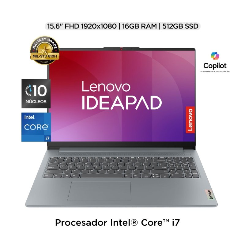 Lenovo IdeaPad Slim 3 15IRH8 Laptop | 15.6" FHD Intel Core i7 - 13620H 16GB RAM 512GB SSD | Camera FHD 1080p | Windows 11/Arctic Grey(UPGRADE)‎Lenovo