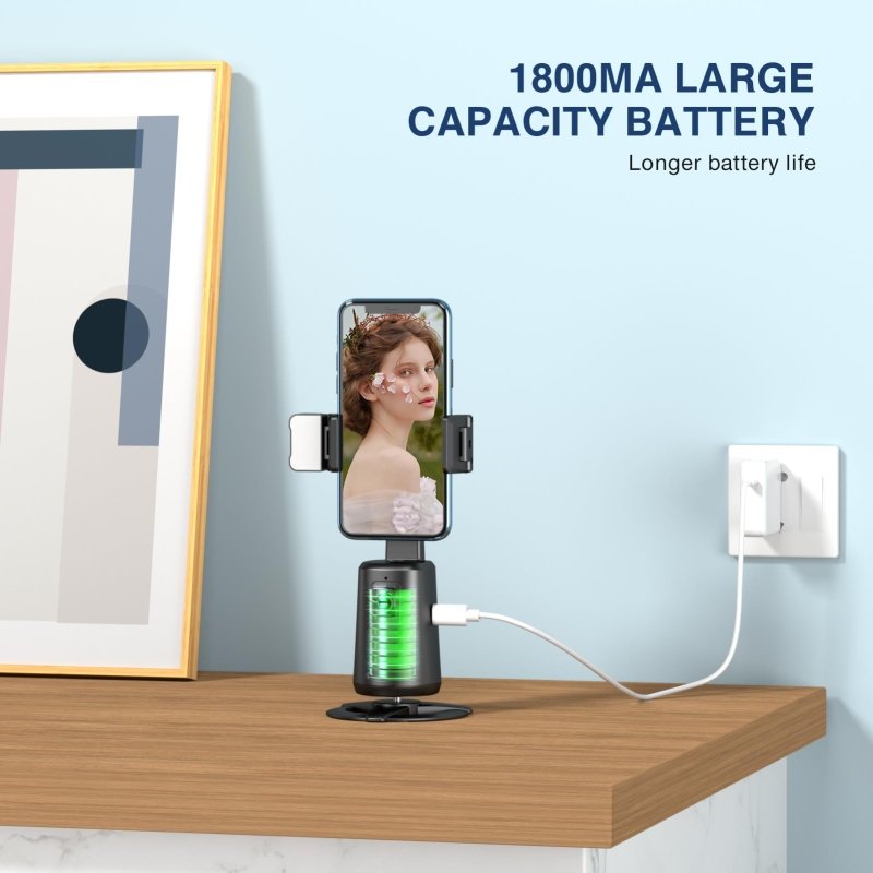 Lingtoolator acking Tripod 360° Rotating Auto Tracking Phone Stand, No App, Phone Camera Stand with Remote and Gesture Control, Rechargeable Smart Shooting Stand for Live Video Recording Tiktokjiangler