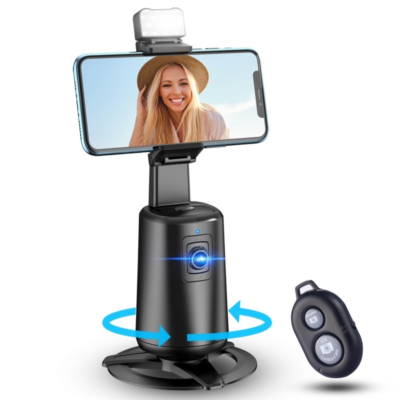 Lingtoolator acking Tripod 360° Rotating Auto Tracking Phone Stand, No App, Phone Camera Stand with Remote and Gesture Control, Rechargeable Smart Shooting Stand for Live Video Recording Tiktokjiangler
