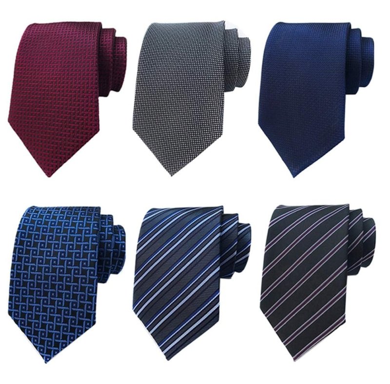 Loiisgy 6 PCS Necktie Woven Jacquard Neck Ties Set Tie for MenLoiisgy