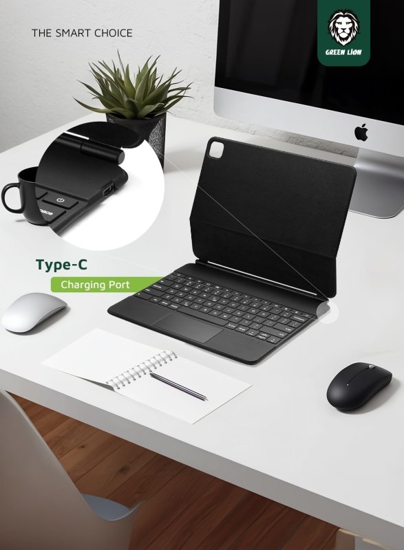 Magic Keyboard (Arabic/English) 500mAh by Green Lion Compatible with iPad 10.9/10th Gen. 2022, Foldable & Portable, High Sensitivity Touchpad, Backlight with Brightness Adjustable‎Green Lion