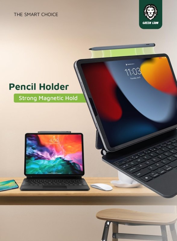 Magic Keyboard (Arabic/English) 500mAh by Green Lion Compatible with iPad 10.9/10th Gen. 2022, Foldable & Portable, High Sensitivity Touchpad, Backlight with Brightness Adjustable‎Green Lion