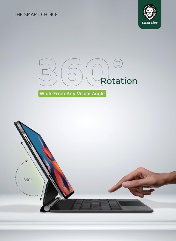 Magic Keyboard (Arabic/English) 500mAh by Green Lion Compatible with iPad 10.9/10th Gen. 2022, Foldable & Portable, High Sensitivity Touchpad, Backlight with Brightness Adjustable‎Green Lion