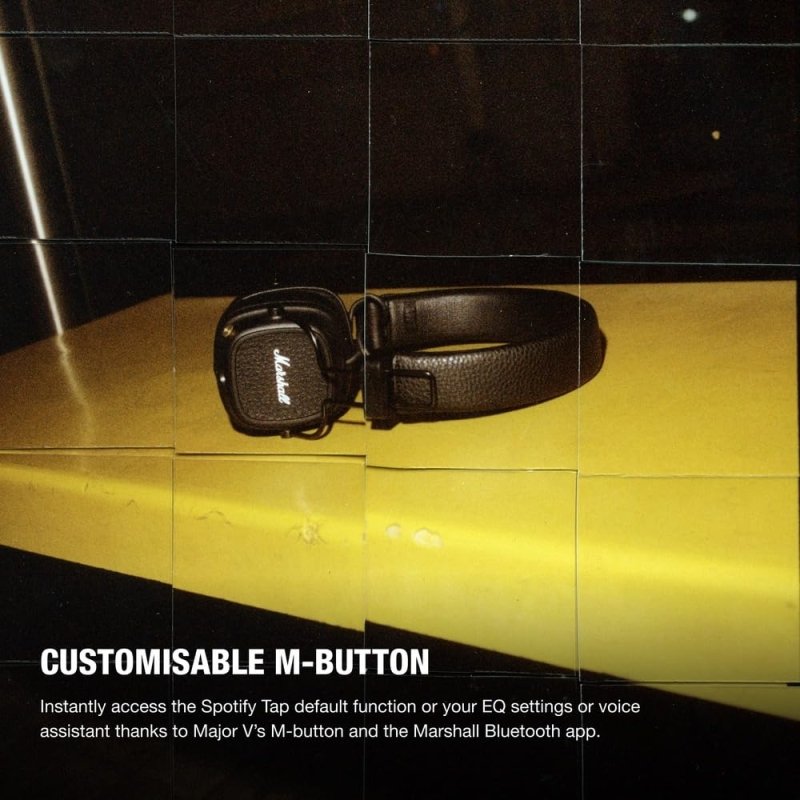 Marshall Major V Bluetooth Headphones - Foldable Bluetooth Wireless Headphones Bluetooth with 100+ Hours of Playtime (Black)Visit the Marshall Store