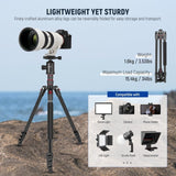 Neewer 77 - Inch Tripod, Camera Tripod for DSLR, 2 - in - 1 Compact Aluminum Tripod Monopod with 360 Degree Ball Head, 2 Center Axis, QR Plate and 8 Kilograms Load for Travel and Work, Carry Bag IncludedVisit the NEEWER Store