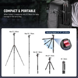 Neewer 77 - Inch Tripod, Camera Tripod for DSLR, 2 - in - 1 Compact Aluminum Tripod Monopod with 360 Degree Ball Head, 2 Center Axis, QR Plate and 8 Kilograms Load for Travel and Work, Carry Bag IncludedVisit the NEEWER Store