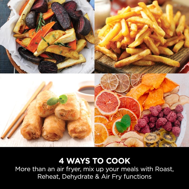 Ninja Air Fryer Af100, Roast, Reheat, Dehydrate, 3.8 L, 1550 Watts, Grey And Black"Min 1 year manufacturer warranty"‎Ninja