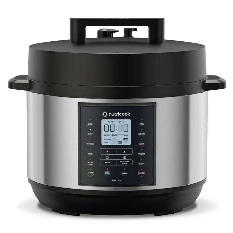 Nutricook Smart Pot 2 Plus 1500 Watts - 9 Appliances in 1, Pressure Cooker, Slow Cooker, Rice Cooker, Steamer, Sauté Pot, Yogurt Maker, Soup Maker, Cake Maker, Food Warmer, 9.5L, Brushed SS/BlackVisit the Nutricook Store