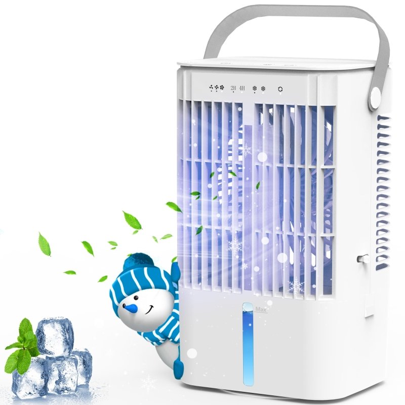 Portable Air Conditioner, 1200mL Evaporative Air Cooler, Personal Mini Air Conditioner with 3 Speeds & 2/4H Timer, 120° Oscillating Portable Ac Unit Fan Small Air Conditioner for Home Office RoomTopritt