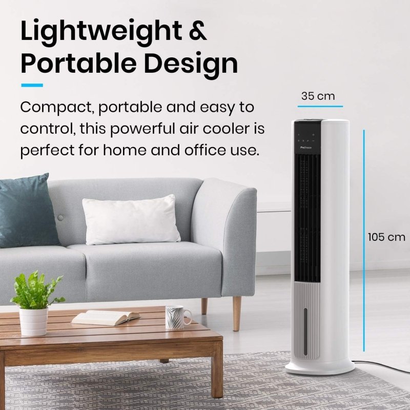 Pro Breeze Portable Air Conditioner 7L Evaporative Air Cooler 42" Portable Tower Fan, 3 Speeds with Remote, Automatic Oscillation, 10 Hour Timer & Sleep, Natural & Humidification Mode for Home/OfficeVisit the Pro Breeze Store