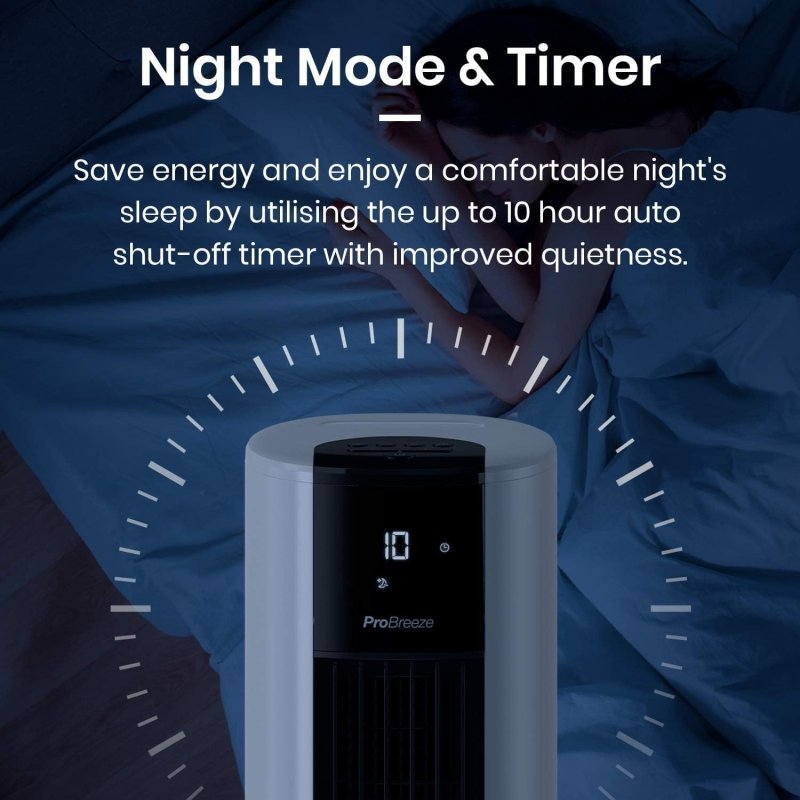 Pro Breeze Portable Air Conditioner 7L Evaporative Air Cooler 42" Portable Tower Fan, 3 Speeds with Remote, Automatic Oscillation, 10 Hour Timer & Sleep, Natural & Humidification Mode for Home/OfficeVisit the Pro Breeze Store