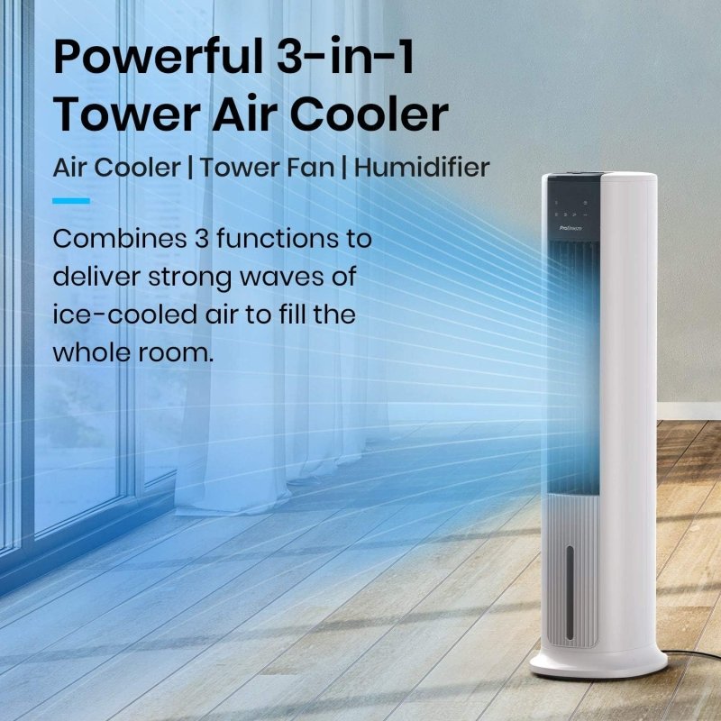 Pro Breeze Portable Air Conditioner 7L Evaporative Air Cooler 42" Portable Tower Fan, 3 Speeds with Remote, Automatic Oscillation, 10 Hour Timer & Sleep, Natural & Humidification Mode for Home/OfficeVisit the Pro Breeze Store