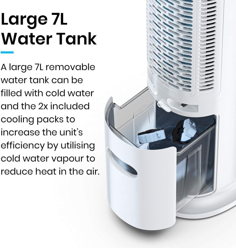 Pro Breeze Portable Air Conditioner 7L Evaporative Air Cooler 42" Portable Tower Fan, 3 Speeds with Remote, Automatic Oscillation, 10 Hour Timer & Sleep, Natural & Humidification Mode for Home/OfficeVisit the Pro Breeze Store