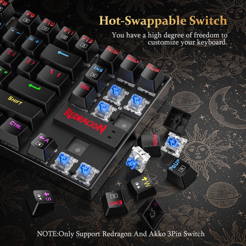 Redragon K552 - Rgb Kumara Rgb Led Backlit Mechanical Gaming Keyboard (Black)Visit the Redragon Store