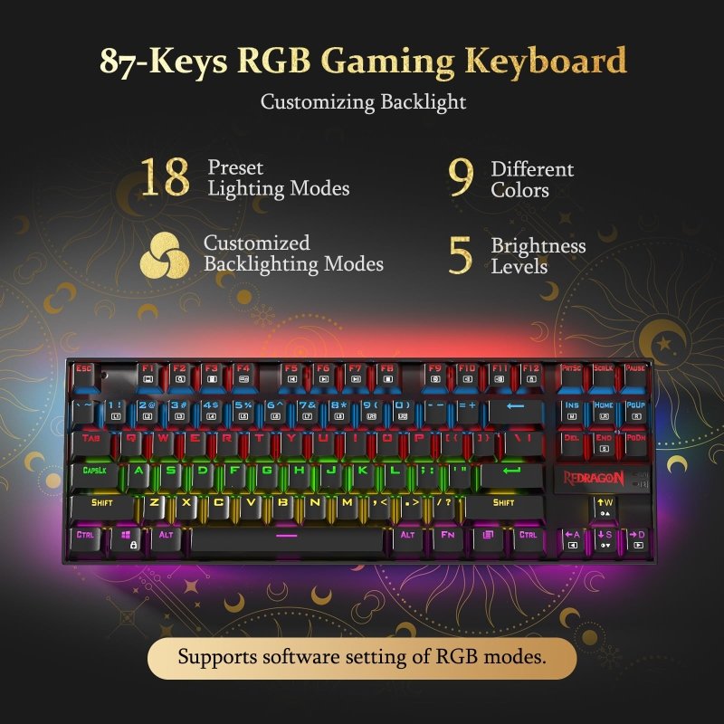 Redragon K552 - Rgb Kumara Rgb Led Backlit Mechanical Gaming Keyboard (Black)Visit the Redragon Store