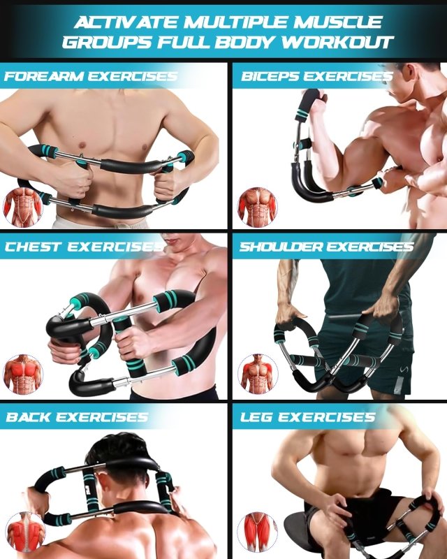 Rycid Saker Twister Arm Trainer, 40 - 100lb Adjustable Power Twister Bar, Chest Shoulder Arm Workout Equipment, Portable Forearm Strengthener, Detachable Upper Body Fitness Machine for Home & Gym‎Rycid